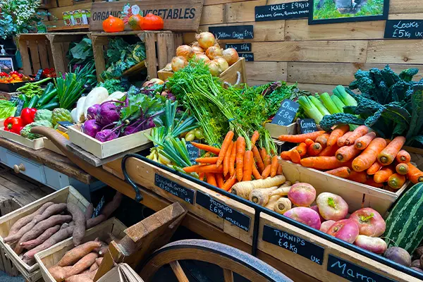 多種多様な食材が並ぶマーケット